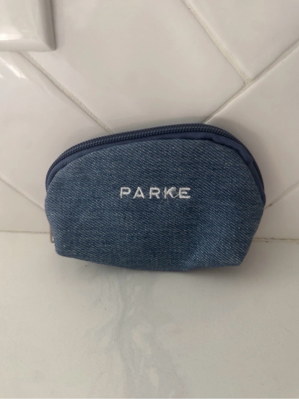 Pouch Only PARKE Claw Clip Denim Blue Small Zip